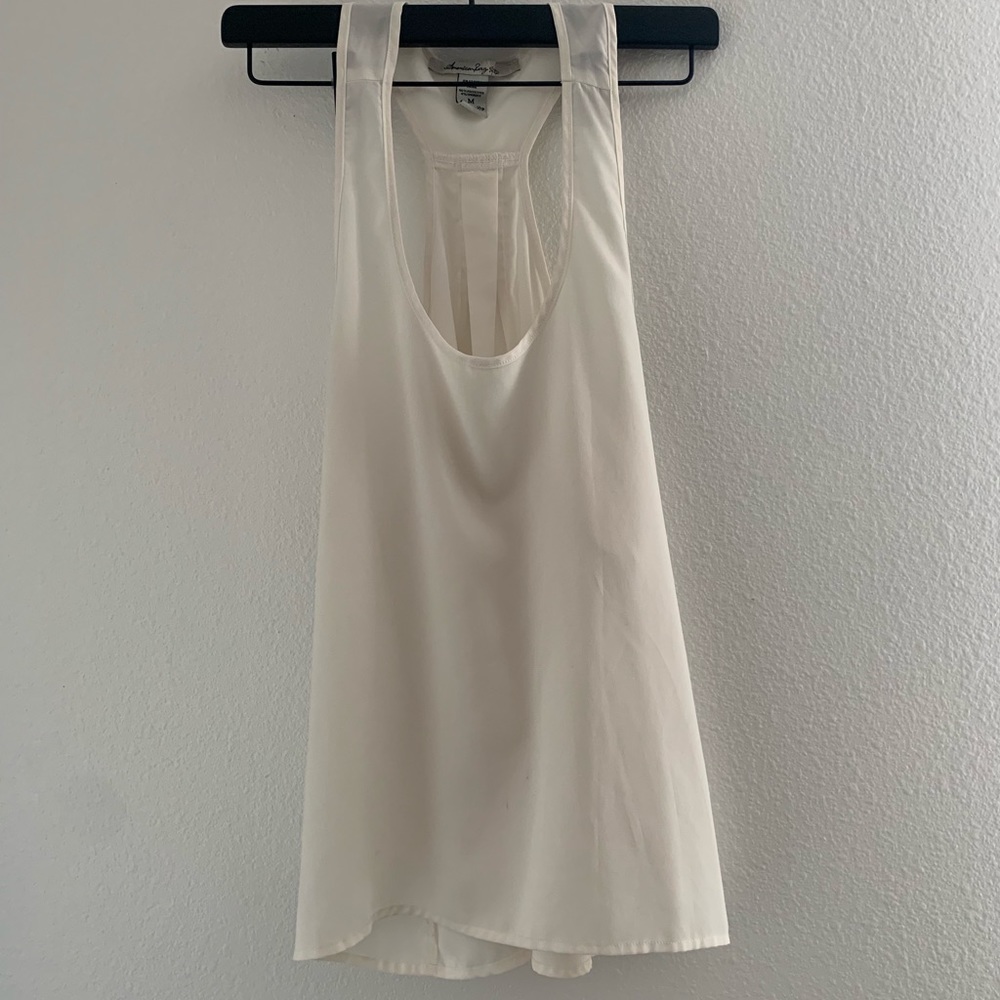 American Rag White Chiffon Tank Top.